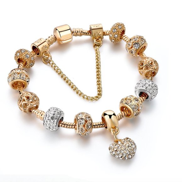 Jewelry - Luxury Austrian Crystal Heart Charm Bracelet